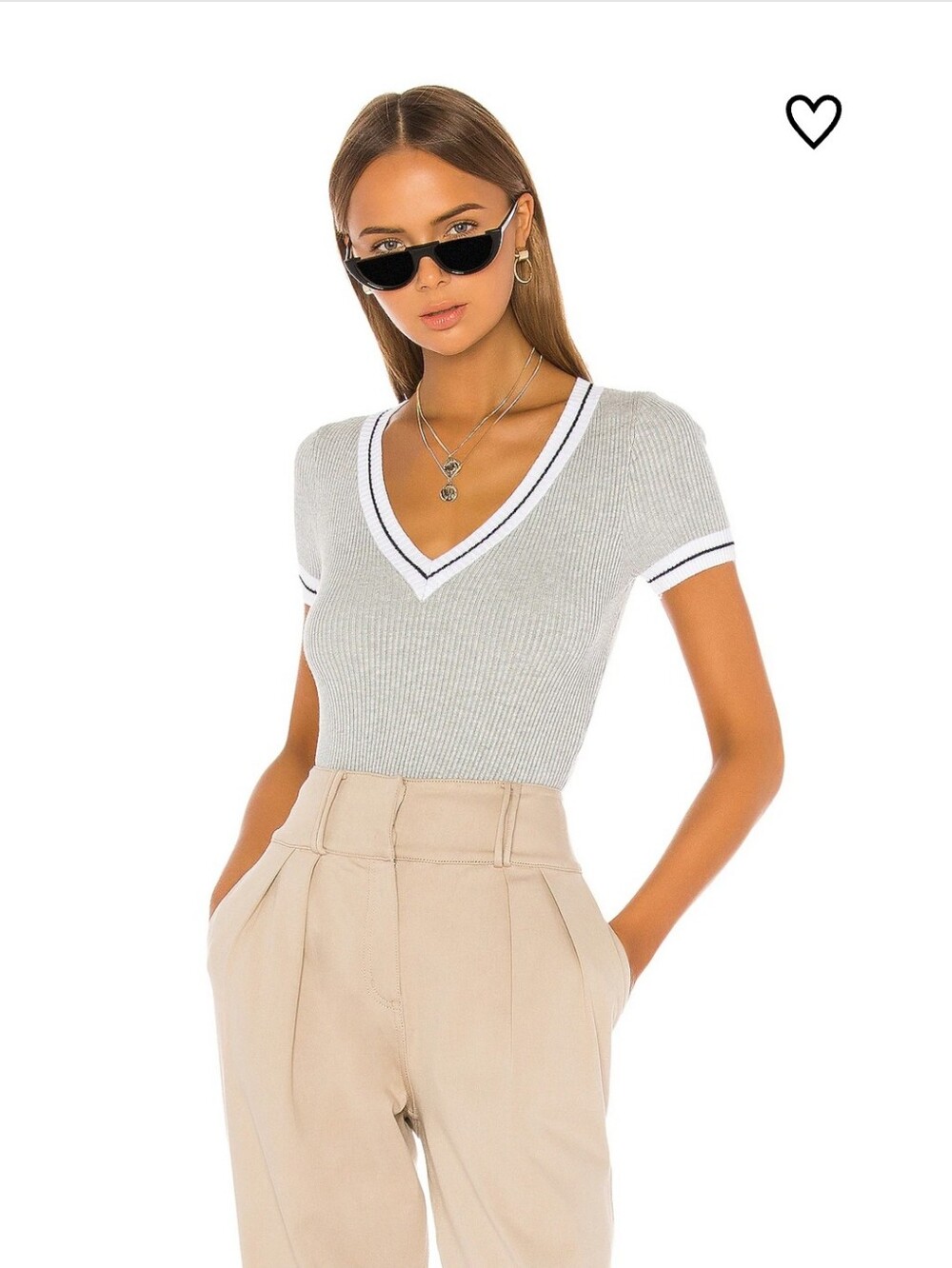 Superdown Carlina V Neck Knot Top